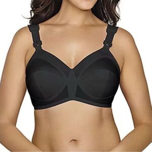 NWT Exquisite Form Supportive Seamless Black Bra - Women Intimates Size 38D